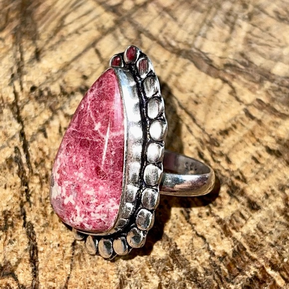 Rosaline Pink Thulite Ring Size 5 1/2 - Picture 9 of 11